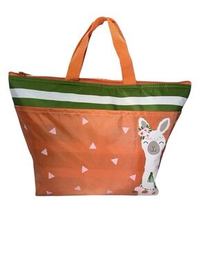 NWOT Thirty-One Thermal Insulated Tote Lunch Bag Llama Orange Green Cooler Bag